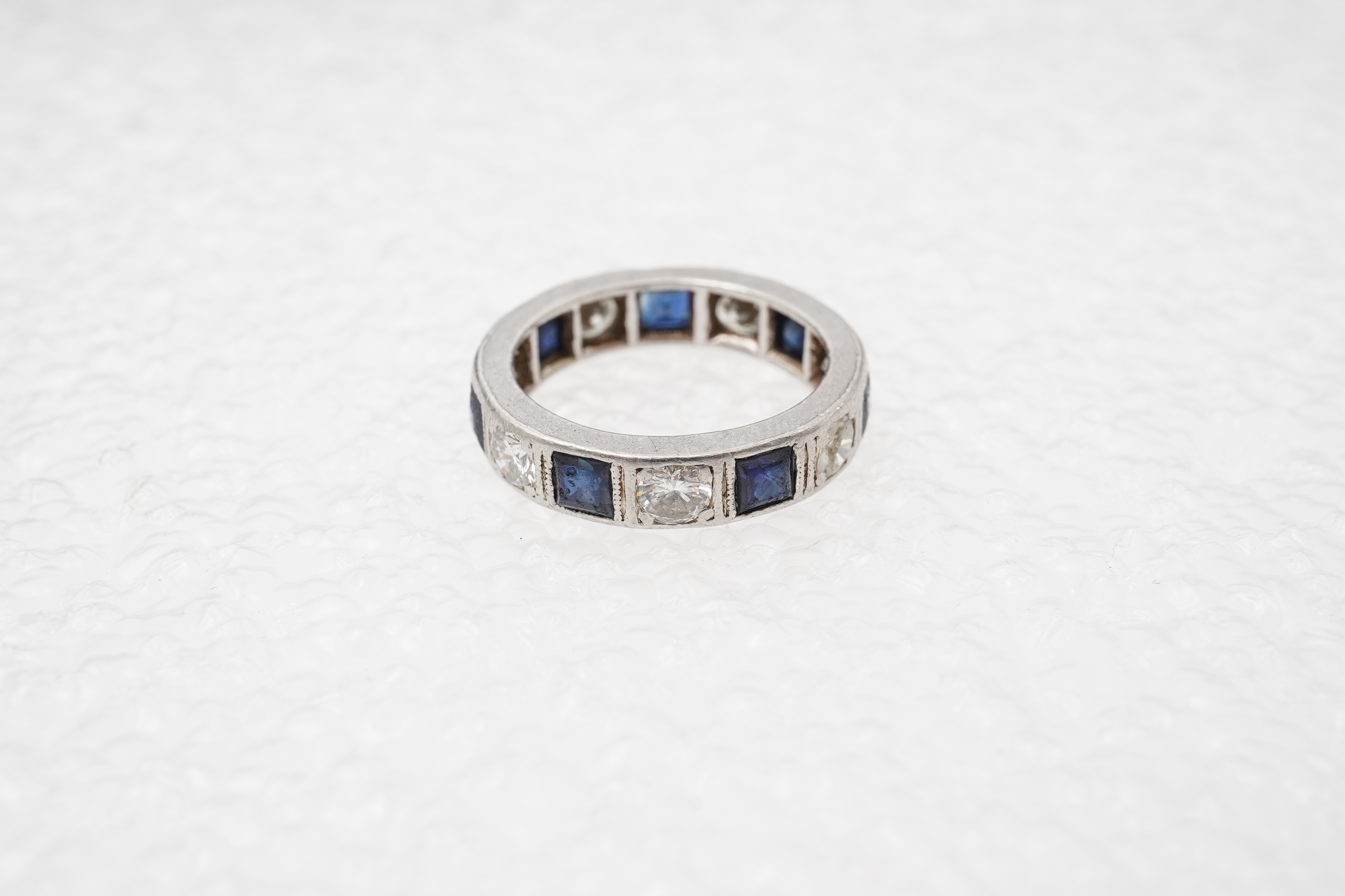 A sapphire and diamond eternity ring
